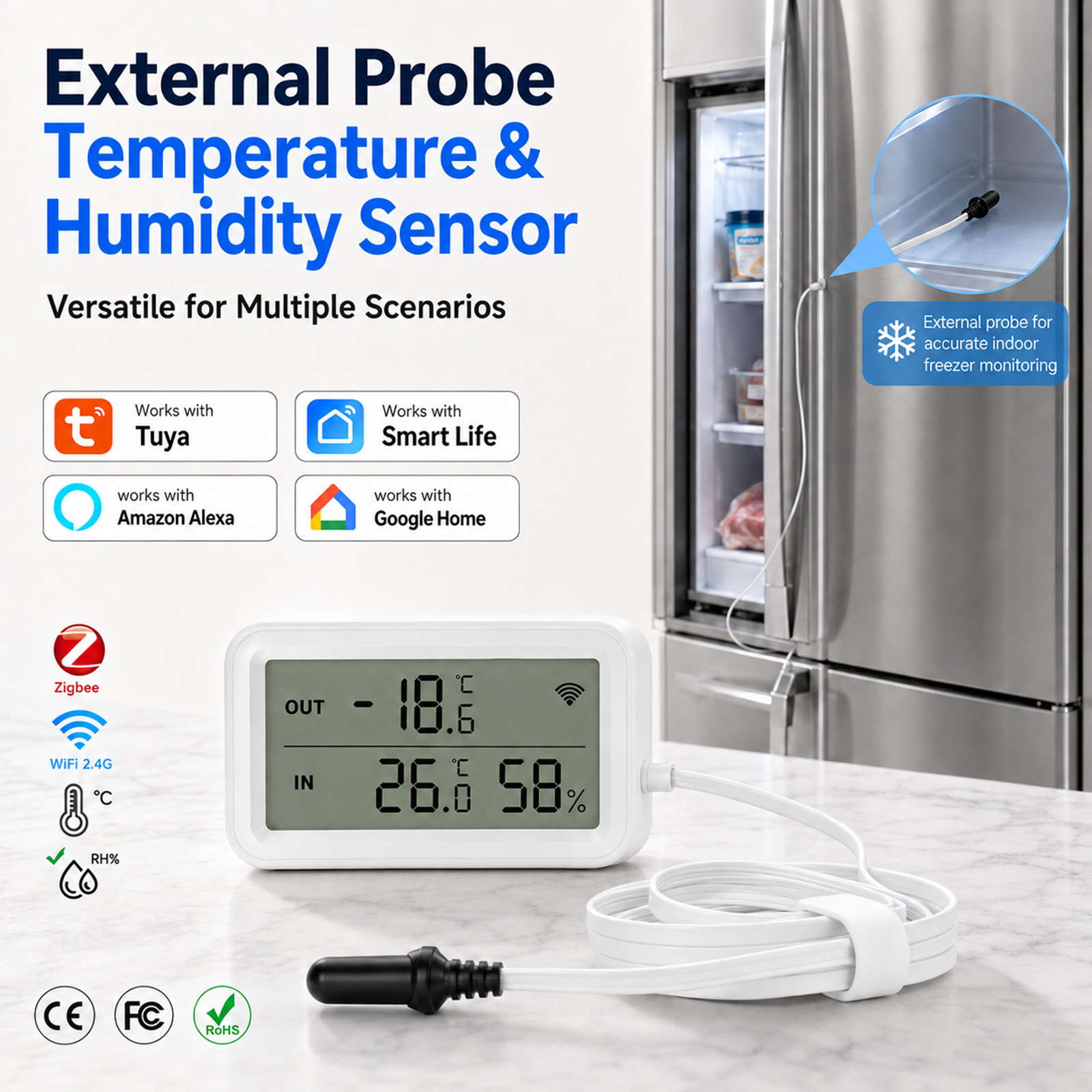 Digital Hygrometer Probe - Sonde externe étanche de température et