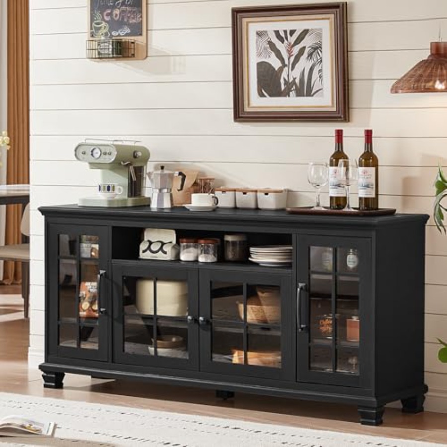 Glass Door Hinge - Buffet de 60 pouces avec portes